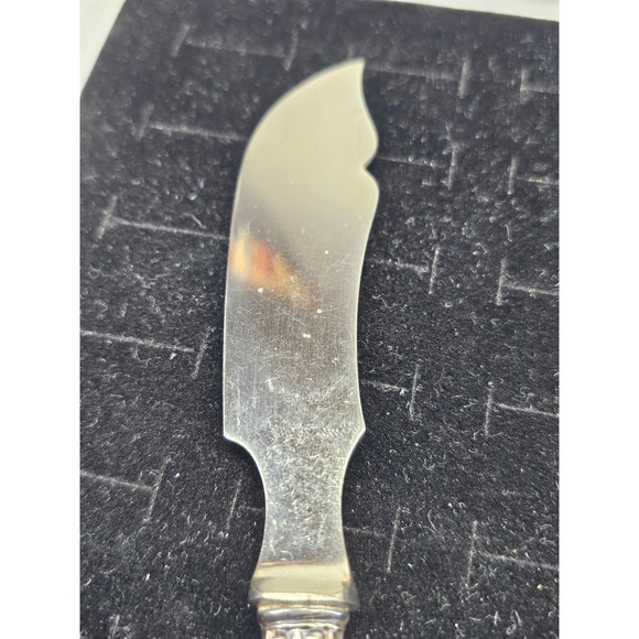 Antique 800 Silver Butter Knife Early 1900s Beaded Border Spreader 7.5in Good - Picture 6 of 7